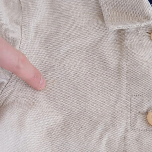 Vintage Ann Taylor Beige  40% Linen 60% Cotton Button Up Ligheightt Jacket XS - Picture 9 of 10